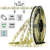 MCLED Pásek LED SMD3528M, 180LED/m, 14,4W/m, 1086lm/m, IP20, DC 24V, 10mm, 50m, potraviny - uzeniny