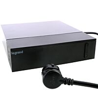 LEGRAND Zásuvka multimediální HUB 2m 230V/16A 4x2P+T, 4x2P přepěťová ochrana podsvětlené tlačítko vyp/zap černá