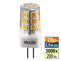 MCLED Žárovka LED 2,5W-20 G4 3000K 360°