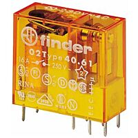 FINDER Relé 40.61.8.230.4000, 1P/16A, 230V AC, AgSnO2