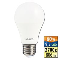 MCLED Žárovka LED 9,5W-60 E27 2700K 180° SELLER