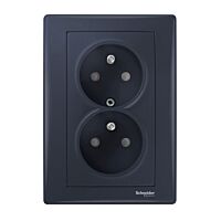SCHNEIDER Zásuvka Sedna 2x(2P+PE) graphite