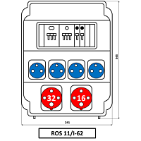 Skříň SEZ ROS-11/I-62 zásuvková  jištěná