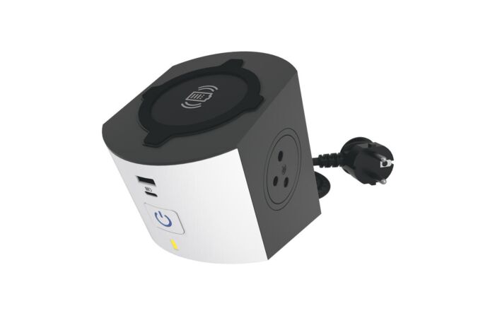 LEGRAND Stanice 049412 nabíjecí vícezásuvková 10A 230V 2x2P+E Surface+bezdrátová indukční nabíječka+USB A+C