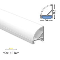 Rohový hliníkový profil RC 18x16 mm včet