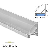 Rohový hliníkový profil RC 18x16 mm včet