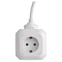 EMOS Rozbočovací zásuvka - kostka s přívodem, 2× USB, 4 zásuvka, 1,9m SCHUKO