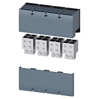SIEMENS  Bloková svorka Cu/Al kabely 4x(120 ÷ 300) mm2, kryt svorek, potenciálová svorka, 4 ks, pro 3VA15, 3VA25 do 1000 A  typ 3VA9604-0JC44