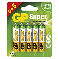 GP Alkalická baterie Super AAA (LR03), 5+5 ks, display box