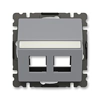 ABB Zoni 5014T-A00418 241 Kryt ovládání zásuvky komunikační přímé (2x), s upevňovacím třmenem šedá