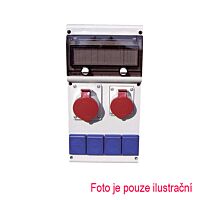 SCAME Skříň 2x32A,4x230V+FI40 s chráničem