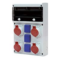 SCAME Skříň 2x32A 5P,2x16A 5P,3x230V jištěná+chránič FI40