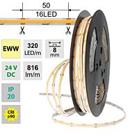 Pásek LED COB e.t.b. 8W/m 24V IP20 50m
