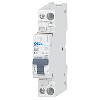 OEZ Jističochránič In 6 A, Ue AC 230 V, charakteristika C, Idn 30 mA, 1+N-pól, šířka 1 modul, Icn 6 kA, typ A-G  typ LMF-6C-1N-030A-G