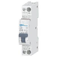 OEZ Jističochránič In 13 A, Ue AC 230 V, charakteristika C, Idn 30 mA, 1+N-pól, šířka 1 modul, Icn 6 kA, typ A-G  typ LMF-13C-1N-030A-G