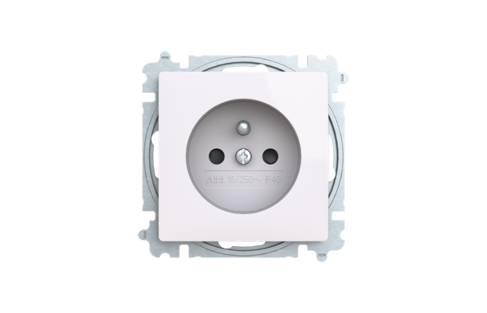 ABB ZONI Zásuvka 6619T-A06657 500 s clonkami, bezšroubové svorky, IP40, Zoni®, bílá