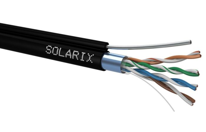 SOLARIX Kabel FTP 4x2x0,5 CAT5E PE samonosný (balení 305m/cívka)