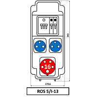 Skříň SEZ ROS-5/I-13 zásuvková  jištěná