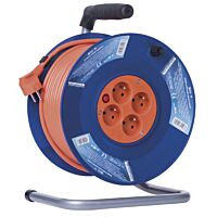 EMOS Přívod prodlužovací 50m  zásuvky 4x230V/16A s bubnem IP20 oranžová (H05VVF3G 3x1,5)