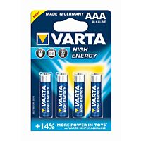 VARTA Baterie mikrotužková ALKALINE HighEnergy R3 1,5V AAA blistr 4ks