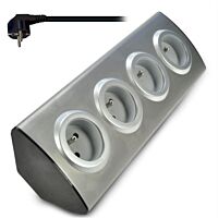SOLIGHT Přívod prodlužovací 1,5m, 4 zásuvky, šedá