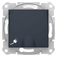 SCHNEIDER Zásuvka Sedna 2P+PE s clon. IP44 grafit