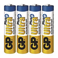 GP Baterie mikrotužková ALKALINE ULTRA Plus 1,5V AAA blistr 4ks
