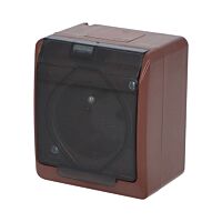 FAMATEL GALATEA Zásuvka 2P+PE  IP44 hnědá/průhledné víčko