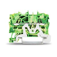 WAGO Svorka 2002-1207 2vodičová pro ochranný vodič, boční a středový popis, na DIN lištu 35 × 15 a 35 × 7,5, push-in CAGE CLAMP®, 2,50 mm², zelenožlutá