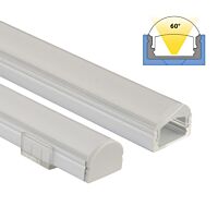 MCLED Profil AL 17x13mm, PR přisazený s čočkou, čirý difuzor, komplet, 1m