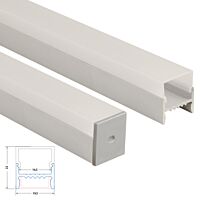 MCLED Profil AL 20x22mm, PB přisazený se skrytými sponami, matný difuzor, komplet, 2m