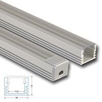 MCLED Profil AL 16x13mm, PP přisazený, čirý difuzor, komplet, 2m