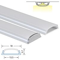 MCLED Profil Al 18x6mm, PI přisazený ohebný, matný difuzor, komplet, 2m