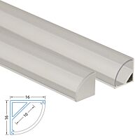 MCLED Profil AL 16x16mm, RS rohový, čirý difuzor, komplet, 1m