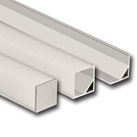 MCLED Profil AL 16x16mm, RD rohový, matný difuzor, komplet, 1m