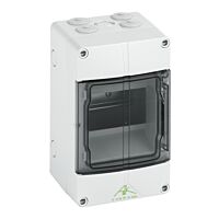 SPELSBERG Skříň AKII 05 400V AC 5TE 125x200x122mm, na omítku, průhledné dveře, IK07, IP65 šedá