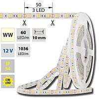 MCLED Pásek LED SMD5050 WW, 60LED/m, 14,4W/m, 1036lm/m, IP54, DC 12V, 10mm, 5m