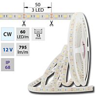MCLED Pásek LED SMD5050 CW, 60LED/m, 14,4W/m, 1180lm/m, IP68, DC 12V, 13mm, 5m