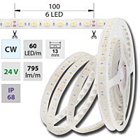 MCLED Pásek LED SMD5050 CW, 60LED/m, 14,4W/m, 1180lm/m, IP68, DC 24V, 13mm, 5m