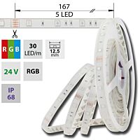 MCLED Pásek LED SMD5050 RGB, 30LED/m, IP68, DC 24V, 12,5mm, 5m