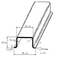 SCHMACHTL Lišta DIN 35x15 neperforovaná pozink pasivovaná 2000mm