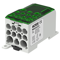 MOREK Distribuční blok OJL 280A, vstup 1xAl/Cu120mm², výstup 2x35/5x16/4x10mm² zelený