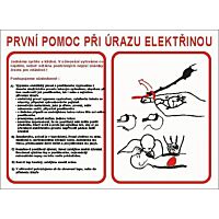 CUPRO Tabulka"PRVNÍ POMOC PŘI ÚRAZU EL." A3 P, samolepící