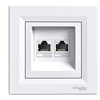 SCHNEIDER Zásuvka Asfora datová 2xRJ45 5e UTP bílá