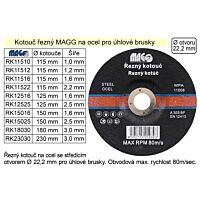 INNA Kotouč RK11512 řezací na ocel 115 mm