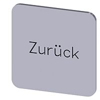SIEMENS Štítek popisný 22 x 22 mm, štítek stříbrný, popisek ZURÜCK