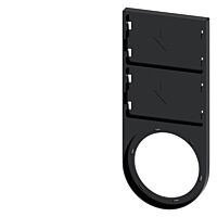 SIEMENS Držák štítku, plochý, černá barva, pro 2 Štítky popisné 17,5 x 27 mm, k zacvaknutí