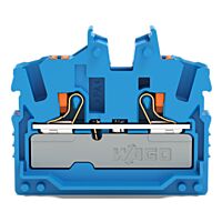 WAGO Svorka 2252-324 2vodičová průchozí Mini s ovládacím tlačítkem 2,5 mm², modrá