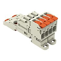 WAGO Konektor 831-1204/306-000 1vodičový s pájecími piny Páčka Push-in CAGE CLAMP®, šedá