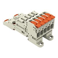 WAGO Konektor 831-1205/306-000 1vodičový s pájecími piny Páčka Push-in CAGE CLAMP®, šedá